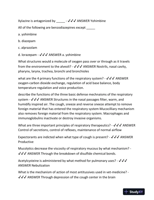 2024 PENN FOSTER VETERINARY Pharmacology Final Exam With Answers (492 Solved Questions) - Page 12 preview image