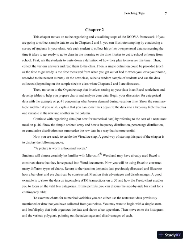 Solution Manual For Statistics for Managers Using Microsoft Excel, 7th Edition - Page 11 preview image