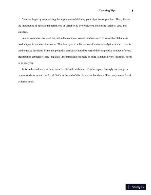 Solution Manual For Statistics for Managers Using Microsoft Excel, 7th Edition - Page 9 preview image
