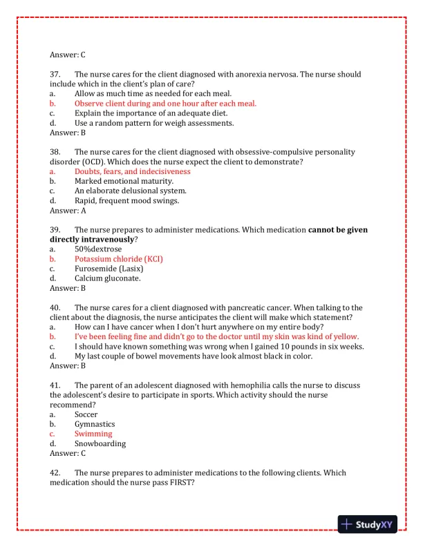 2023-2024 KAPLAN Pediatrics Predictor Exam With Answers (150 Solved Questions) - Page 10 preview image