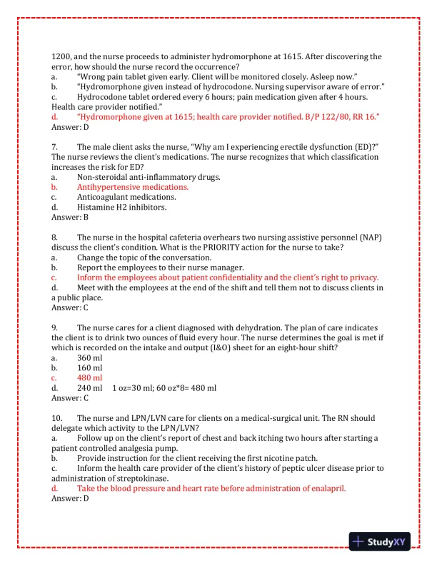2023-2024 KAPLAN Pediatrics Predictor Exam With Answers (150 Solved Questions) - Page 4 preview image