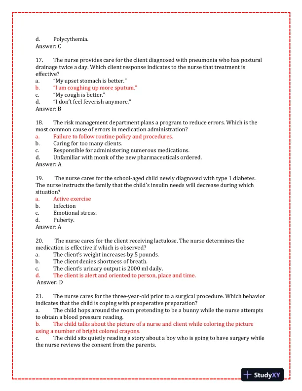 2023-2024 KAPLAN Pediatrics Predictor Exam With Answers (150 Solved Questions) - Page 6 preview image