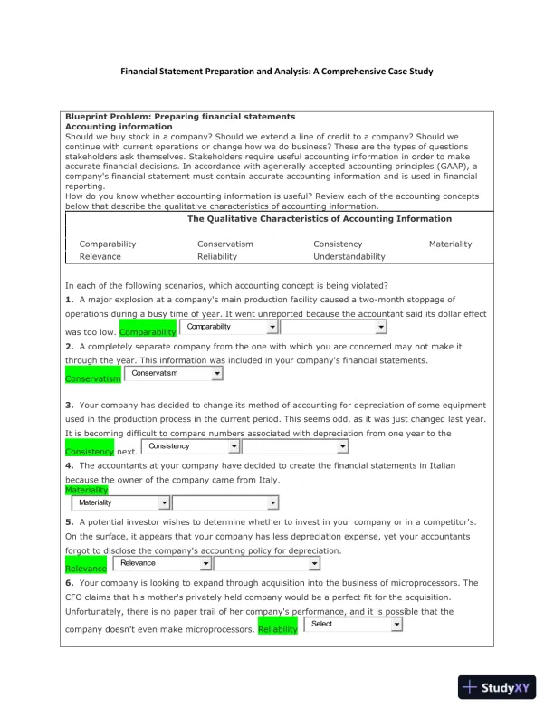 Financial Statement Preparation And Analysis: A Comprehensive Case Study - Page 1 preview image