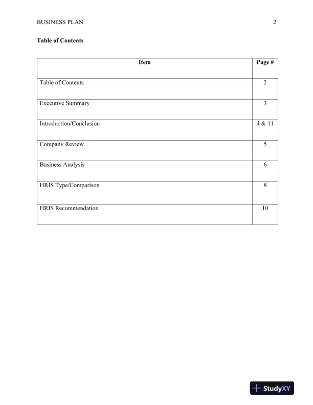 Castle�s Family Restaurant Business Plan DeVry University - Page 3 preview image