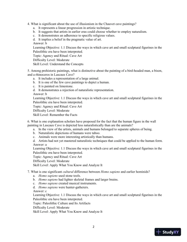 Test Bank For Humanities, The: Culture, Continuity, and Change, Volume 1, 4th Edition - Page 5 preview image