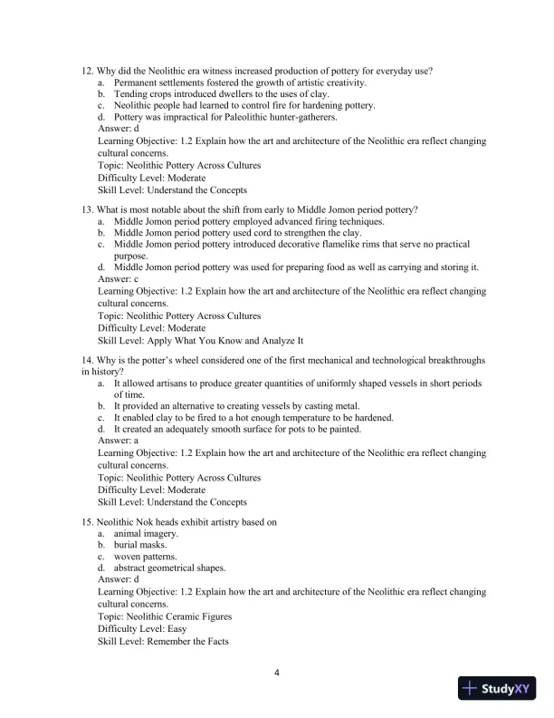 Test Bank For Humanities, The: Culture, Continuity, and Change, Volume 1, 4th Edition - Page 7 preview image