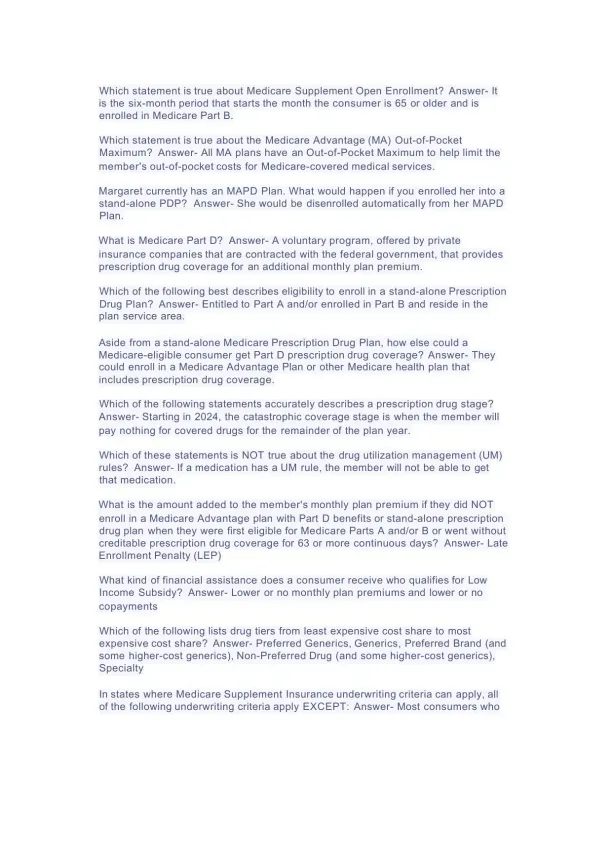 UHC 2024 AHIP Medicare Basics Assessment (Medicare - Page 2 preview image