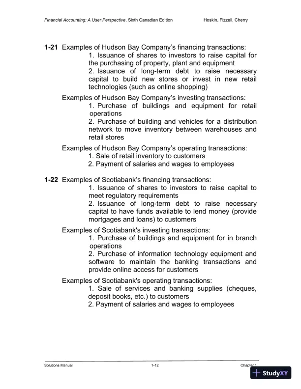 Financial Accounting: A User Perspective , 6th Canadian Edition Solution Manual - Page 13 preview image