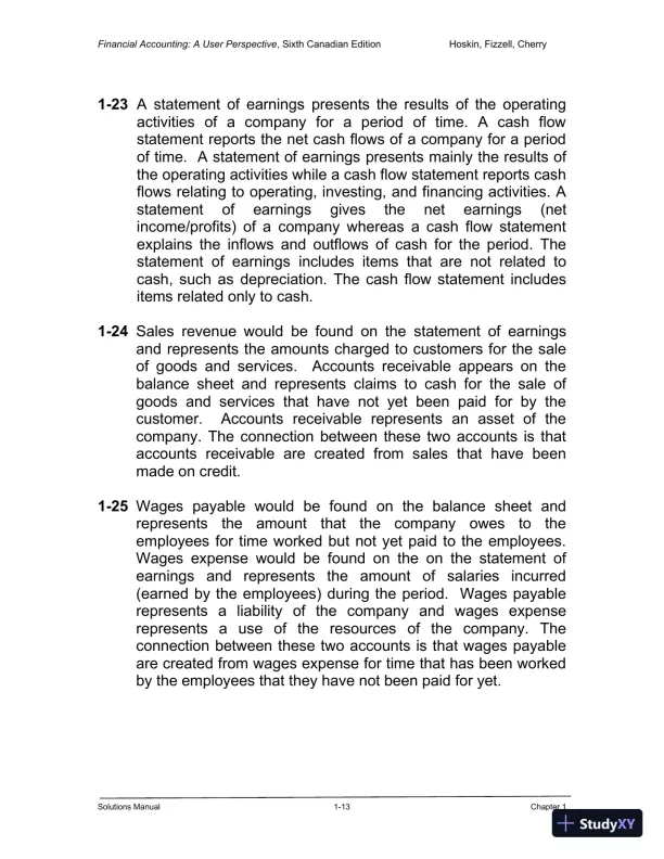 Financial Accounting: A User Perspective , 6th Canadian Edition Solution Manual - Page 14 preview image