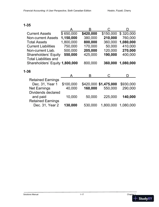Financial Accounting: A User Perspective , 6th Canadian Edition Solution Manual - Page 18 preview image