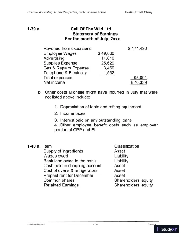 Financial Accounting: A User Perspective , 6th Canadian Edition Solution Manual - Page 21 preview image