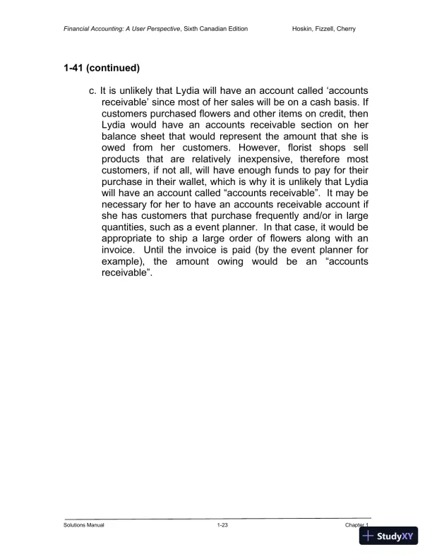Financial Accounting: A User Perspective , 6th Canadian Edition Solution Manual - Page 24 preview image