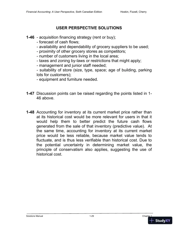 Financial Accounting: A User Perspective , 6th Canadian Edition Solution Manual - Page 30 preview image