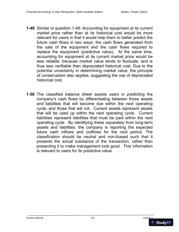 Financial Accounting: A User Perspective , 6th Canadian Edition Solution Manual - Page 31 preview image