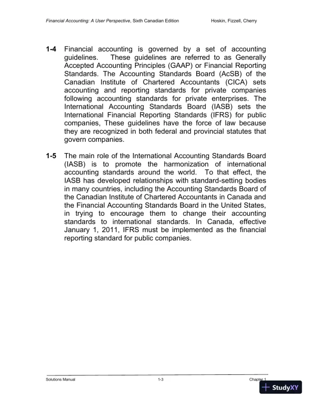 Financial Accounting: A User Perspective , 6th Canadian Edition Solution Manual - Page 4 preview image