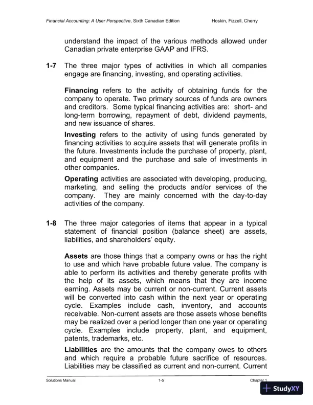 Financial Accounting: A User Perspective , 6th Canadian Edition Solution Manual - Page 6 preview image