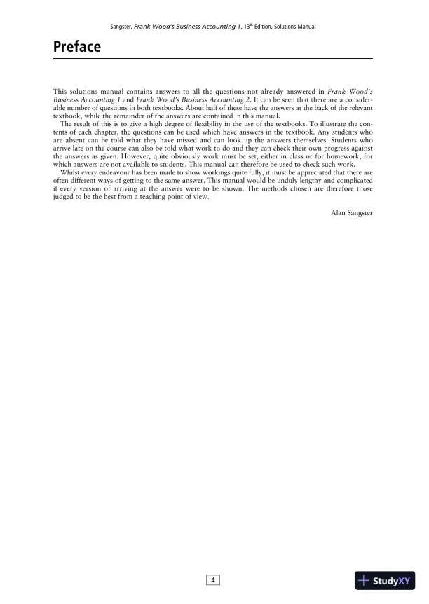 Solution Manual for Frank Wood's Business Accounting , 13th Edition - Page 4 preview image