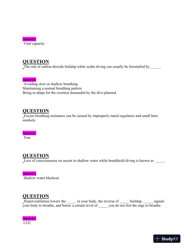 2024-2025 NAUI Physics Diver Master Exam With Answers (132 Solved Questions) - Page 6 preview image