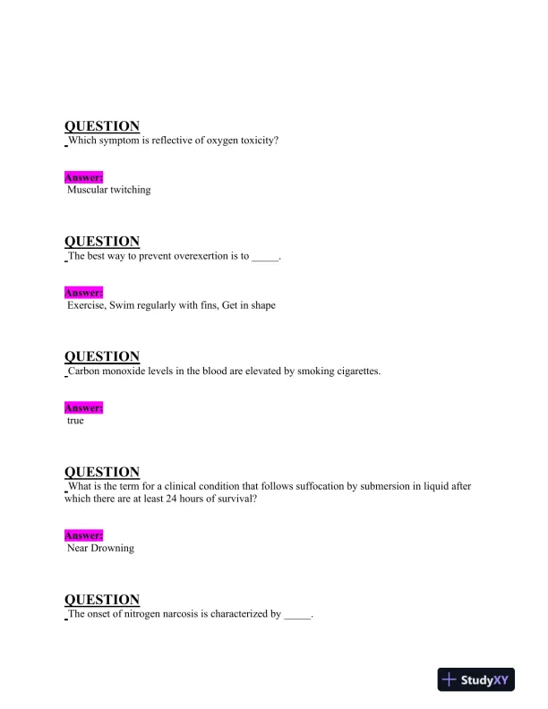 2024-2025 NAUI Physics Diver Master Exam With Answers (132 Solved Questions) - Page 7 preview image