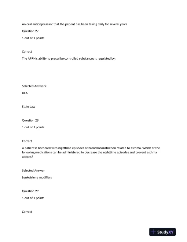 NURS6521 Cardiovascular Midterm Exam With Answers (101 Solved Questions) - Page 10 preview image
