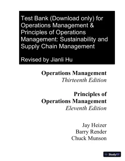 Test Bank For Operations Management: Sustainability and Supply Chain Management, 13th Edition - Page 1 preview image