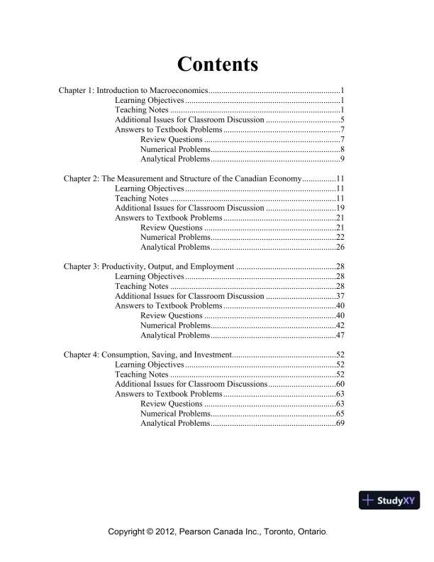 Macroeconomics, Sixth Canadian Edition Solution Manual - Page 1 preview image