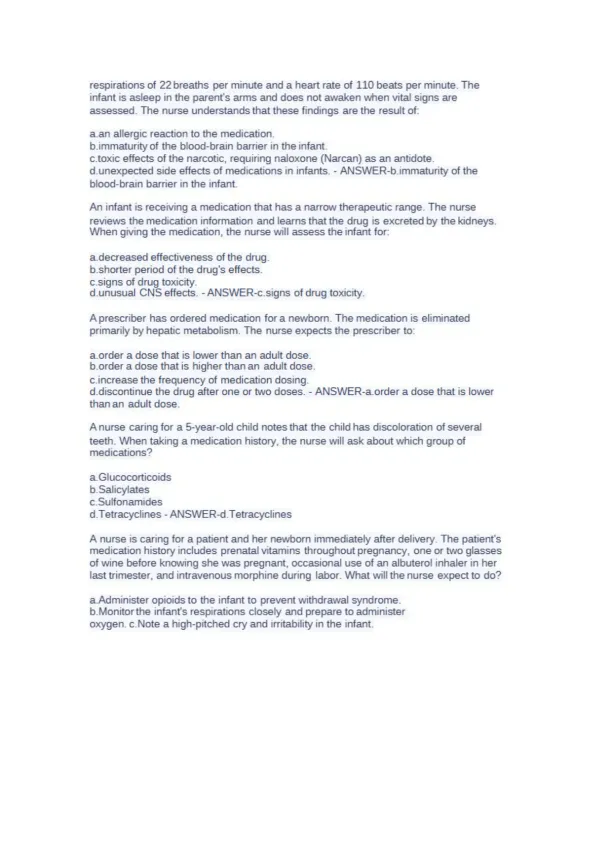 NUR 2474 Pharmacology Final Exam NCLEX Style Pract - Page 11 preview image