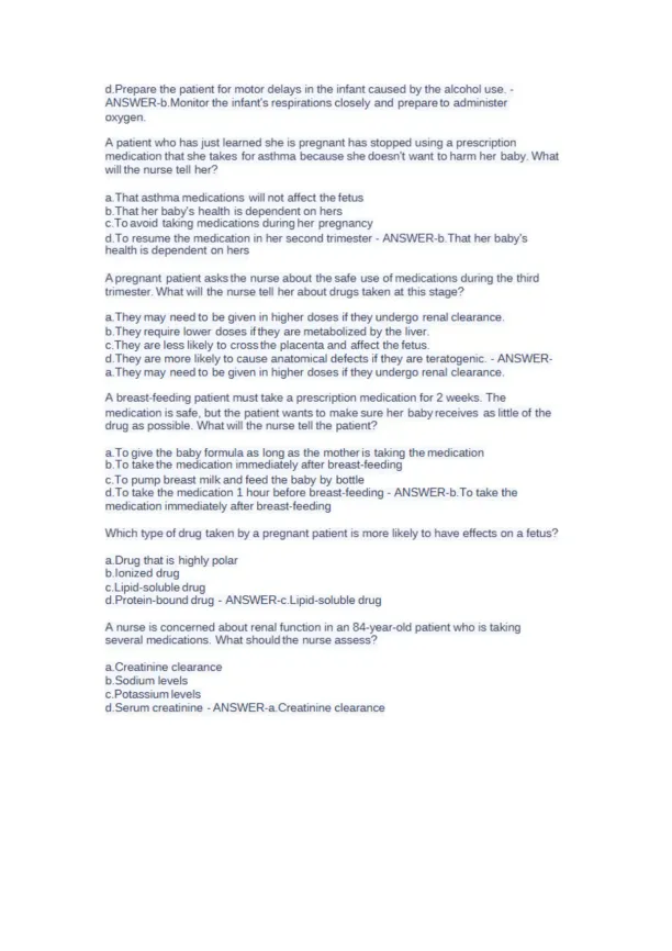 NUR 2474 Pharmacology Final Exam NCLEX Style Pract - Page 12 preview image