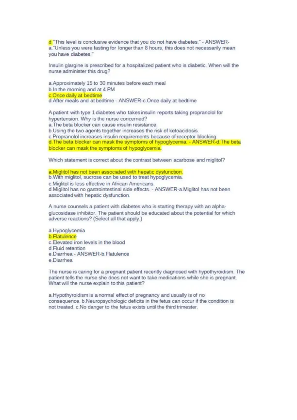 NUR 2474 Pharmacology Final Exam NCLEX Style Pract - Page 2 preview image