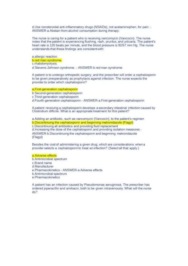 NUR 2474 Pharmacology Final Exam NCLEX Style Pract - Page 5 preview image
