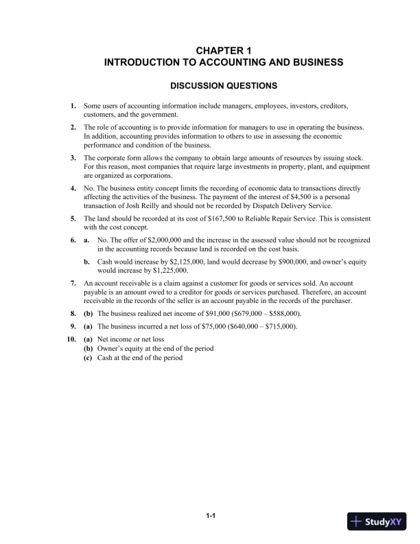 Solution Manual for Financial Accounting, 16th Edition - Page 1 preview image