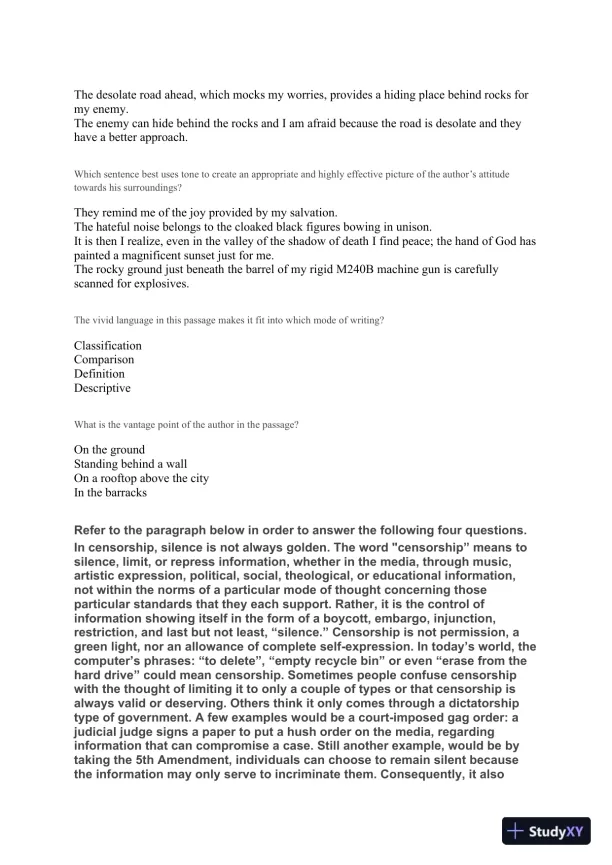 Liberty University INFT 101 Placement Test - English - Page 6 preview image