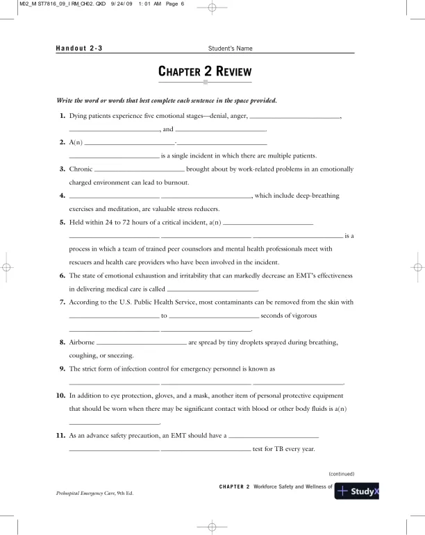 Test Bank For Prehospital Emergency Care, 9th Edition - Page 12 preview image