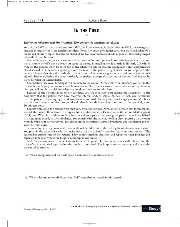 Test Bank For Prehospital Emergency Care, 9th Edition - Page 3 preview image