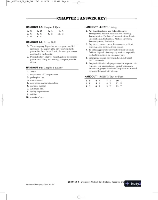 Test Bank For Prehospital Emergency Care, 9th Edition - Page 8 preview image