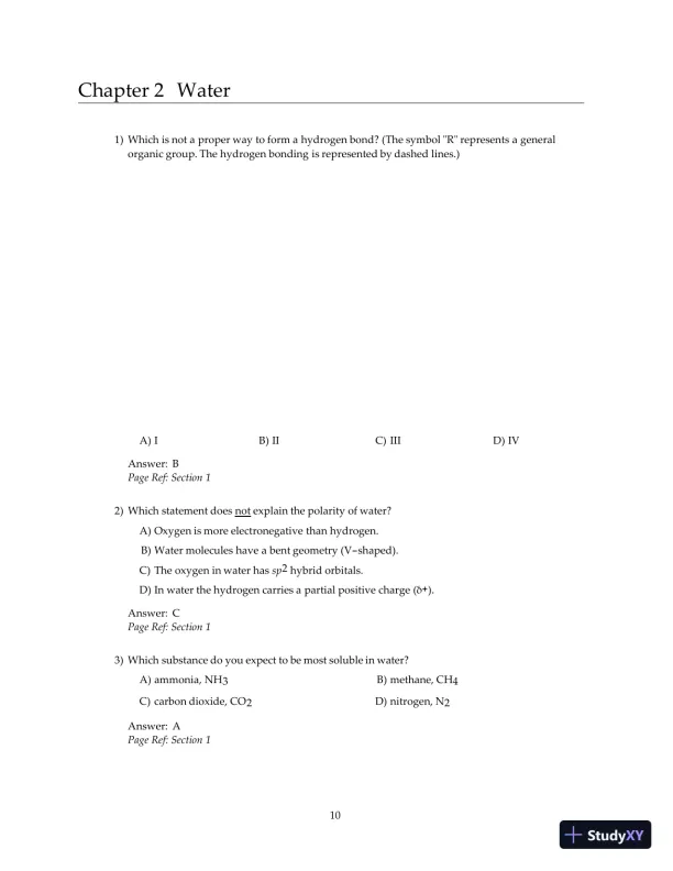 Test Bank For Principles Of Biochemistry, 4th Edition - Page 12 preview image