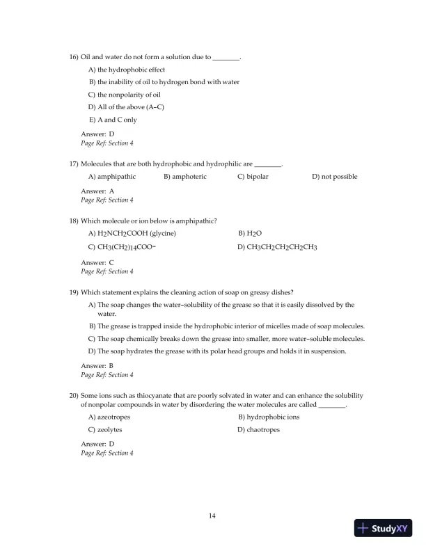Test Bank For Principles Of Biochemistry, 4th Edition - Page 16 preview image