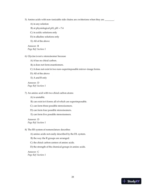 Test Bank For Principles Of Biochemistry, 4th Edition - Page 30 preview image