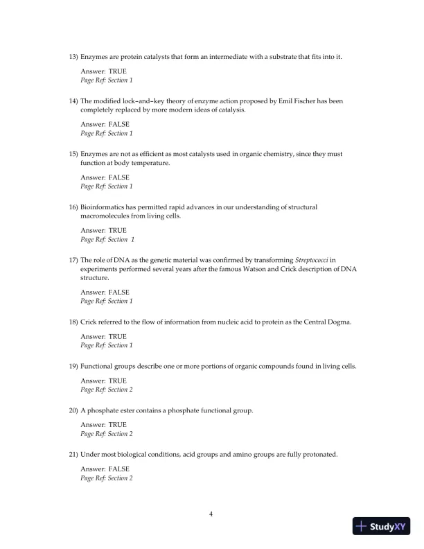 Test Bank For Principles Of Biochemistry, 4th Edition - Page 6 preview image