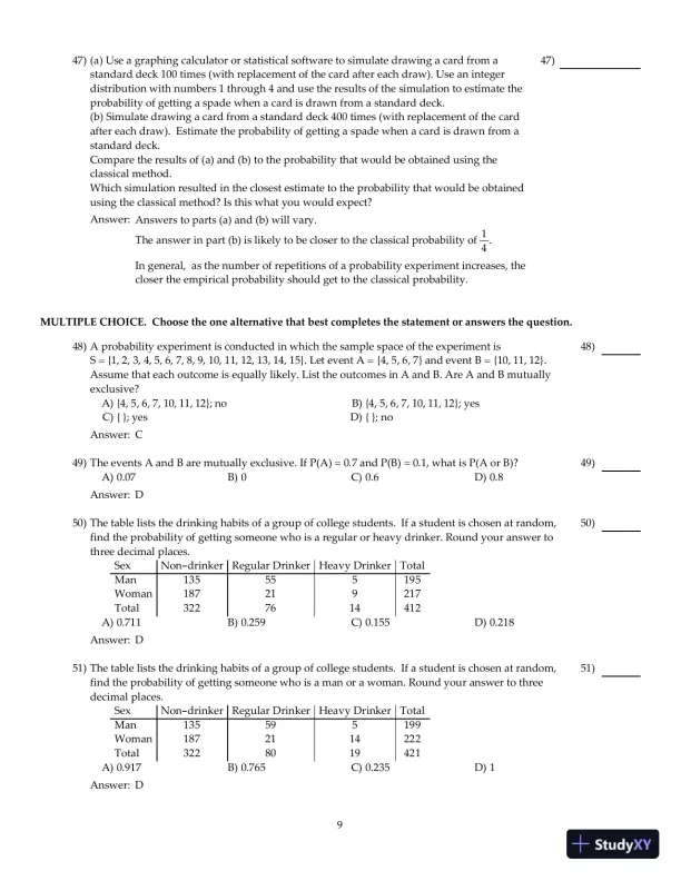 Fundamentals of Statistics, 5th Edition Test Bank - Page 10 preview image