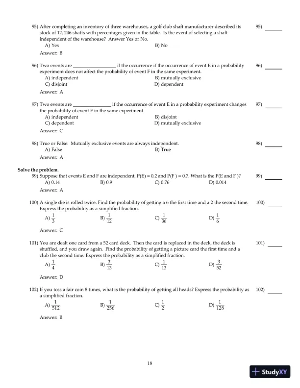 Fundamentals of Statistics, 5th Edition Test Bank - Page 19 preview image