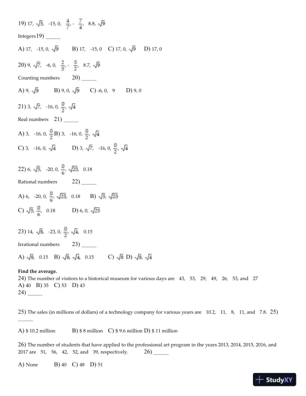 Test Bank for Elementary and Intermediate Algebra Functions and Authentic Applications, 3rd Edition - Page 6 preview image