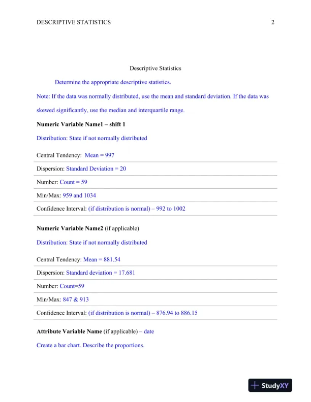 QNT/561 Descriptive Statistics - Page 3 preview image