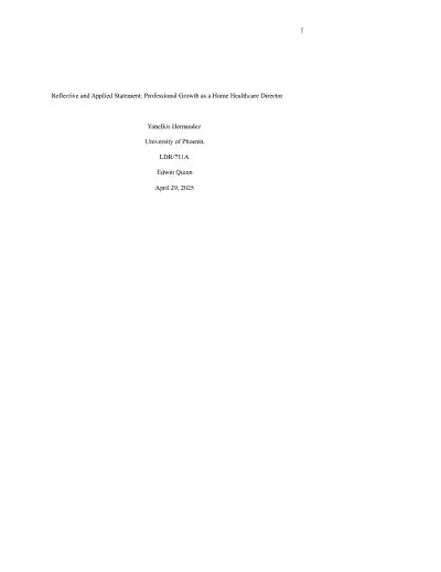 Reflective and Applied Statement - Page 1 preview image