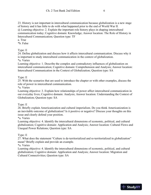 Intercultural Communication: Globalization and Social Justice Second Edition Test Bank - Page 15 preview image