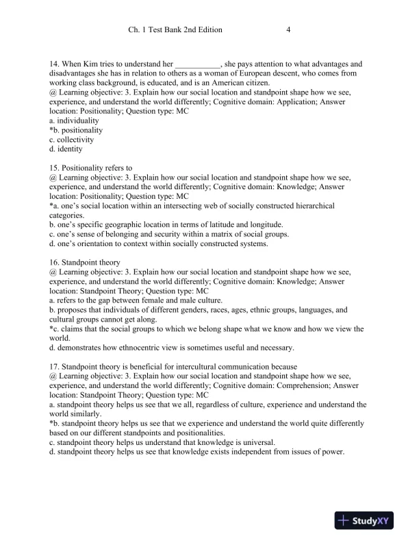 Intercultural Communication: Globalization and Social Justice Second Edition Test Bank - Page 5 preview image