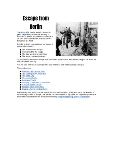 Jake Tripoli U S HISTORY RESOURCE Escape from Berl - Page 1 preview image