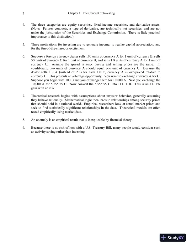 Practical Investment Management 4th Edition Solution Manual - Page 3 preview image