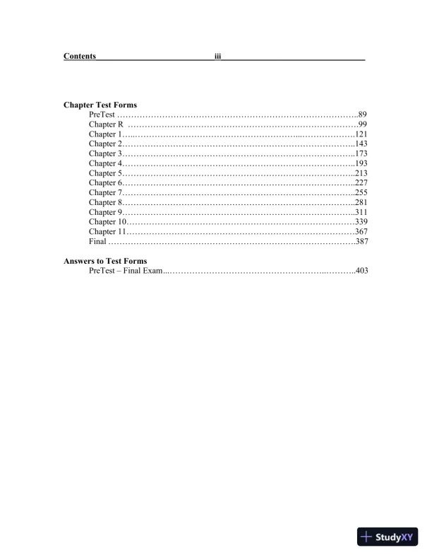 Test Bank for Intermediate Algebra, 13th Edition - Page 1 preview image