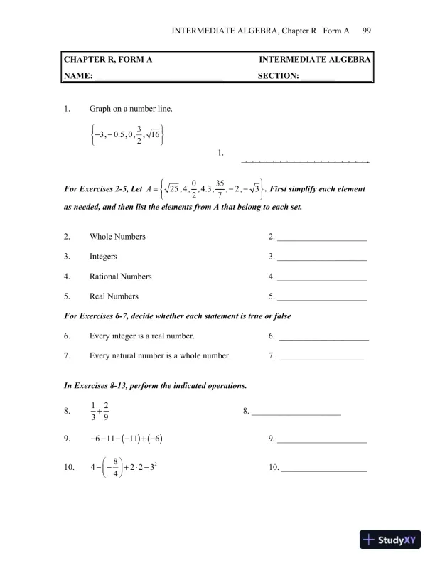 Test Bank for Intermediate Algebra, 13th Edition - Page 13 preview image